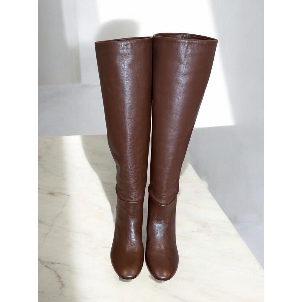 Tory Burch Brown Leather Knee-High Boot Size 6.5B - Picture 5 of 10